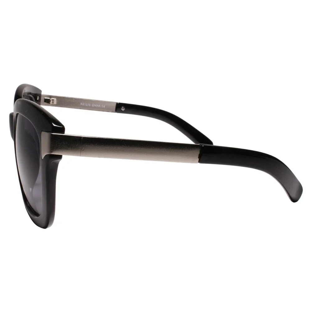Retro  Look Bold Square Punk Rock Hip Hop Black & Silver Sunglasses